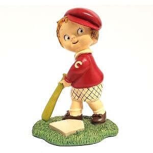 Campbells Kids Collector Figurine "Little Slugger" Baseball Player with Red Cap